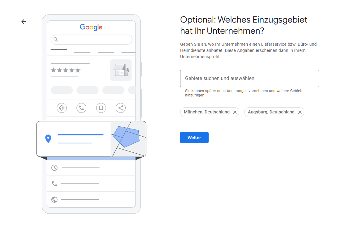 Einzugsgebiet festlegen